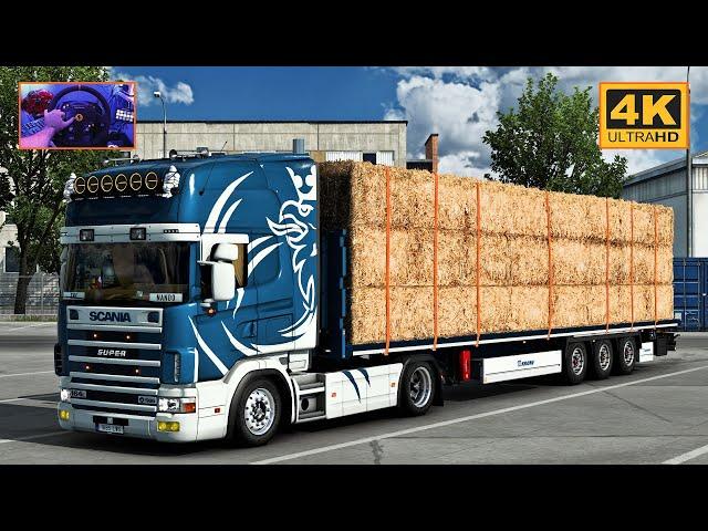 Scania 164L 580 V8 open pipe in Promods | Opole - Zvolen | ETS2 Gameplay 4K + wheel cam