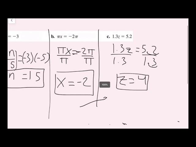 Solving Simple Equations (1.1 Big Ideas Math - Algebra 1)