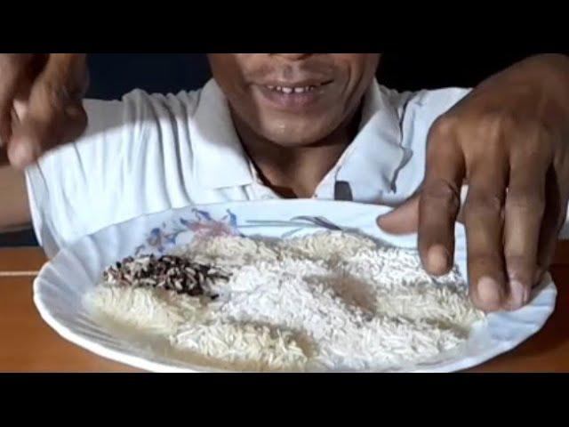 Suapan dua kali||Asmr raw rice eating||makan10 macam beras mentah mix di piring||raw rice||eat rice