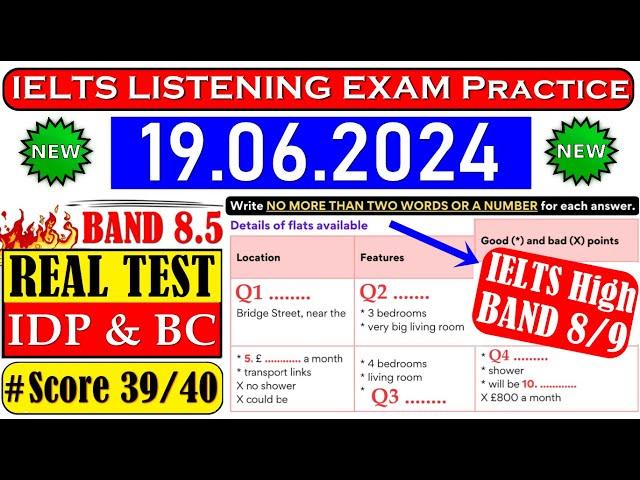 IELTS LISTENING PRACTICE TEST 2024 WITH ANSWERS | 19.06.2024