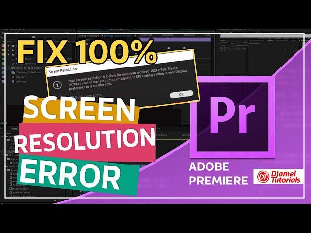 screen resolution error adobe premiere | (2022 |  Fix100% )