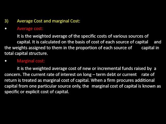 Types of cost of capital