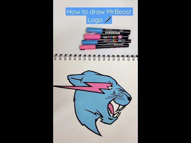 How to Draw Mr Beast Logo with Posca Markers  …#shorts