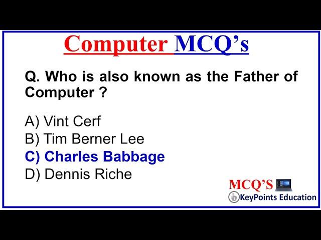 Computer Fundamental MCQ Part - 1 | computer fundamental mcq questions with answers