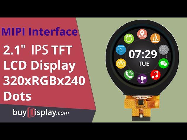 MIPI 480x480 Round IPS TFT LCD Display 2.1 inch Capacitive Touch Circle Screen