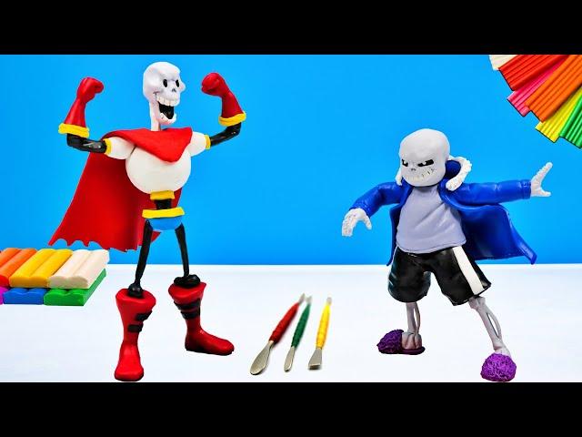 Making Sans Vs Papyrus - Undertale with Clay  Polymer Clay Tutorial