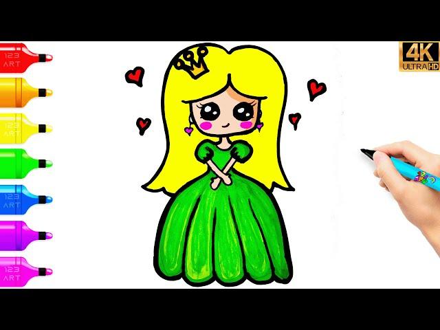 Very simple !! How to Draw a Princess – Cute Princess Drawing – Easy Drawings