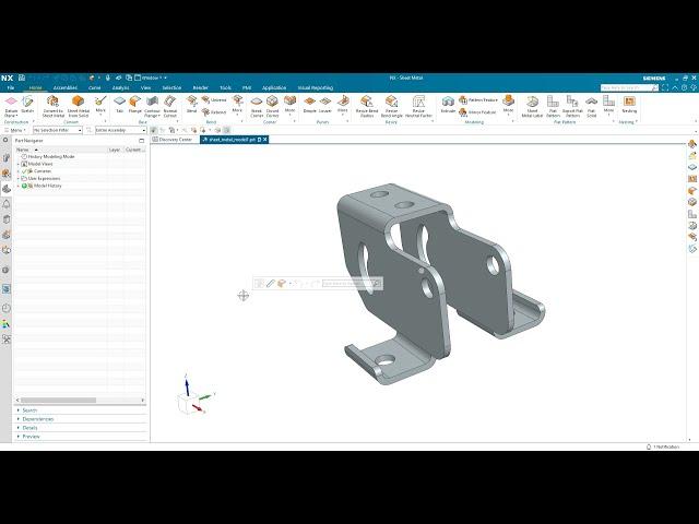 Siemens NX Sheet Metal: Creating a simple bracket