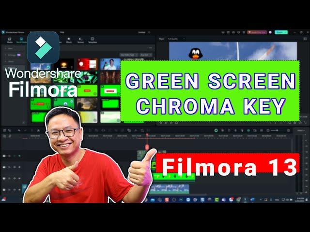 Wondershare Filmora 13 Chroma Key/ Green Screen Effect Tutorial For Beginners in 3 Minutes