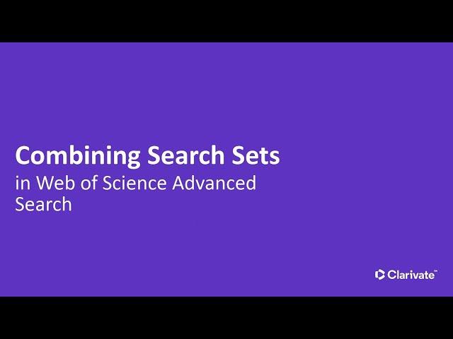 Combining Search Sets in Advanced Search