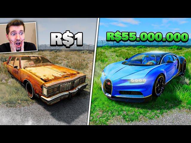 Destruindo CARRO DE R$ 1 vs R$ 1.000.000 no BeamNG Drive!