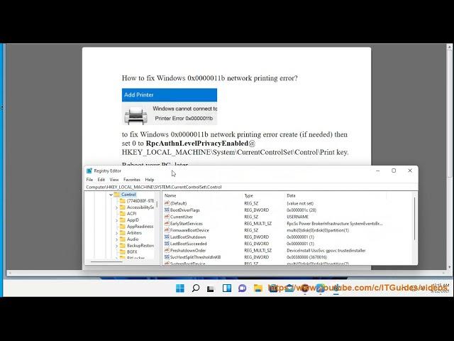 Fix network printing error 0x0000011b in Windows 11/10