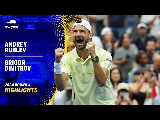 Andrey Rublev vs. Grigor Dimitrov Highlights | 2024 US Open Round 4