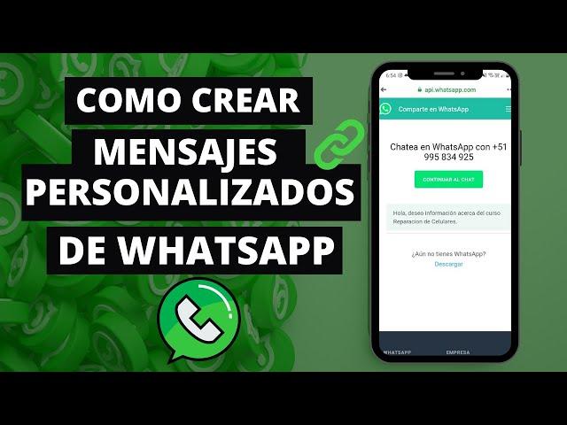 Como crear mensajes personalizados de Whatsapp  | Link para Whatsapp - SUPER FÁCIL