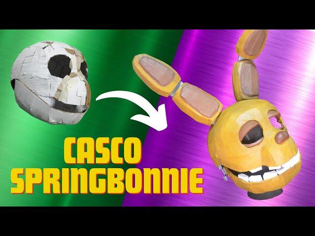 Cómo hacer un casco de Springbonnie con mandíbula movible - Hecho con cartón!!! - Fácil de Hacer