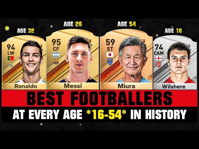 BEST FOOTBALL PLAYERS At Every Age 16-56 in FIFA HISTORY!  ft. Ronaldo, Messi, Miura… etc