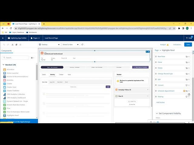 Control the highlight panel buttons in Lightning Page #inSalesforce