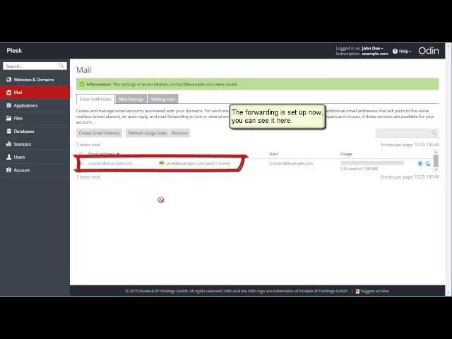 Plesk 12.5 Tutorials - How to do mail forwarders