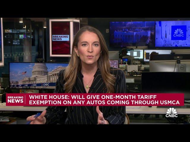 White House claims it will give a one-month tariff exemption on any autos coming through USMCA