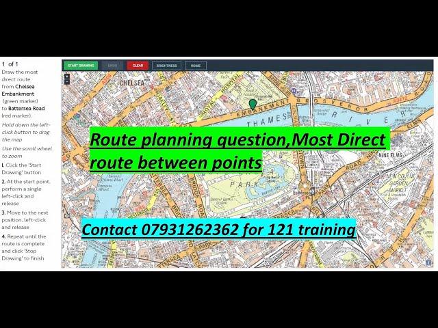 Topographical skill assessment test 2020 ,Route planning question,Most Direct route between points