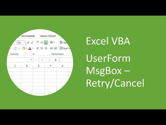 Excel UserForm MsgBox #8 - Retry/Cancel Message Box (VBA)