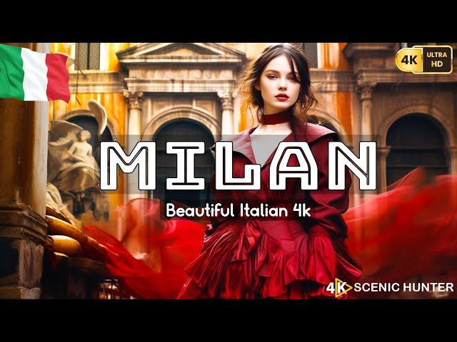 Beautiful Milan 4K • Peaceful Relaxation Film with Italian Music, Instrumental Romantic - Video 4K