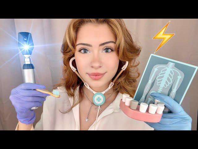 ASMR FASTEST Doctor, Nurse, Chiropractor, Cranial Nerve Exam, Dentist Medical Examination EVER 