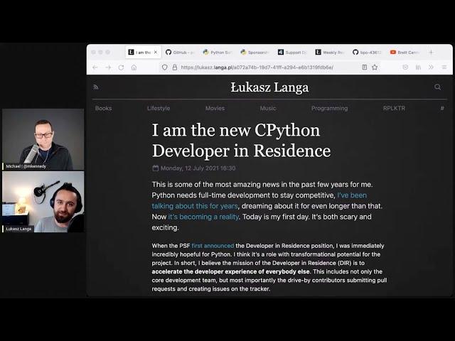 Meet the Python Developer in Residence: Łukzas Langa - Talk Python to Me Ep.331