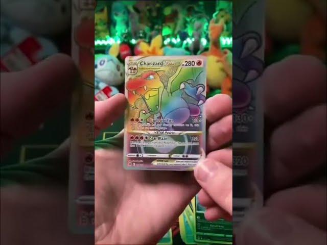 Pokemon Brilliant Stars - 3 Rainbow Charizard VStars Pulled! #shorts