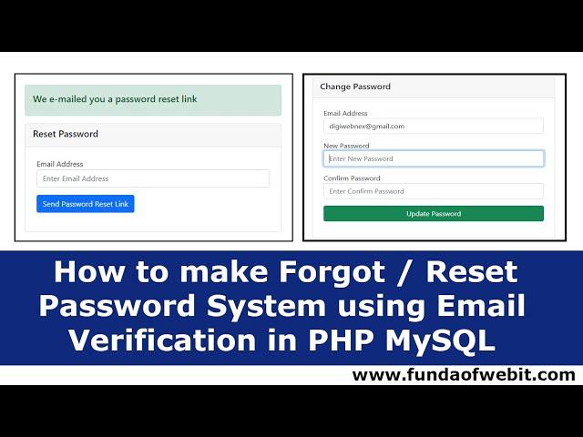 How to make Forgot / Reset Password System using Email Verification in PHP MySQL