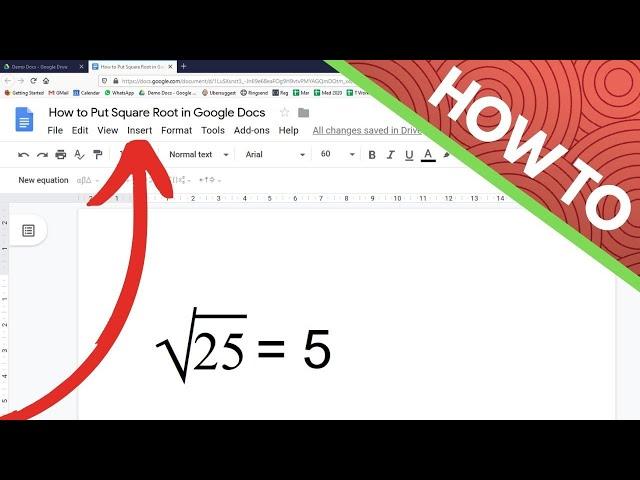 How to Put Square Root in Google Docs