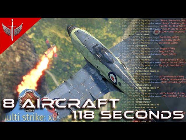 8x Aircraft Destroyed In 118 Seconds! - War Thunder AIR RB Wyvern