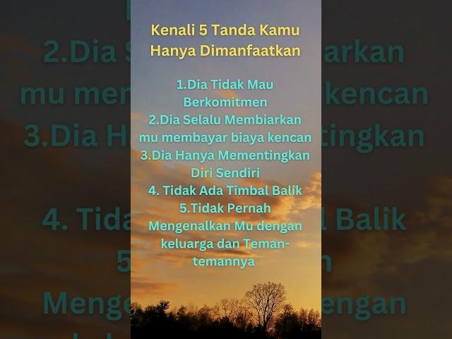 Kenali 5 Tanda Kamu Hanya Dimanfaatkan#RJCHANNEL-tz2ql #seputarcinta #tipshubungan