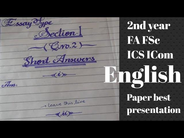 FA FSc Ics Icom 2 English paper presentation