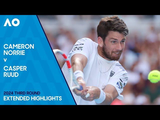 Cameron Norrie v Casper Ruud Extended Highlights | Australian Open 2024 Third Round