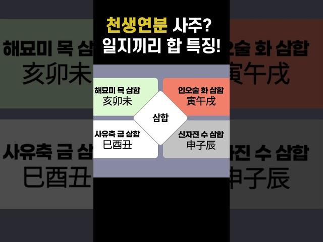 천생연분 사주? 일지합 특징!