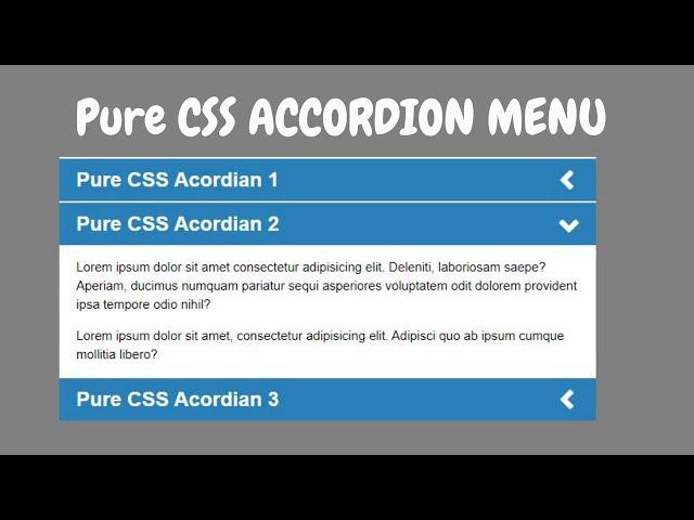 Pure CSS Accordion Menu | coding circulate