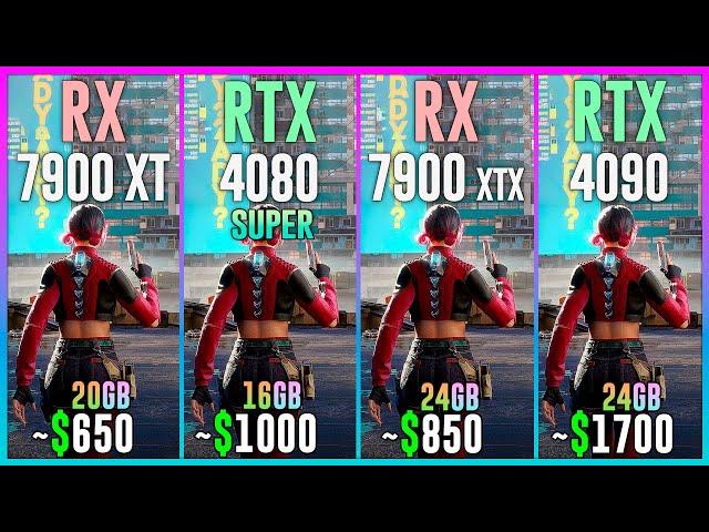 RX 7900 XT vs RTX 4080 SUPER vs RX 7900 XTX vs RTX 4090 - Tested in 25 Games