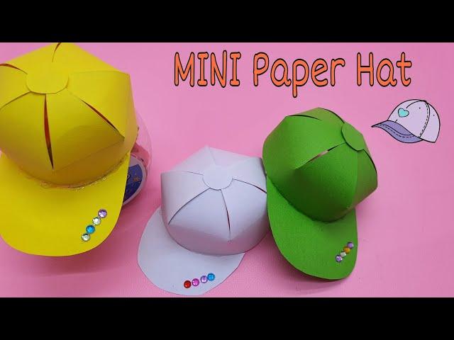 Origami diy, papercraft miniature hat, mini hat paper tutorial, cute mini cap, easy paper cap