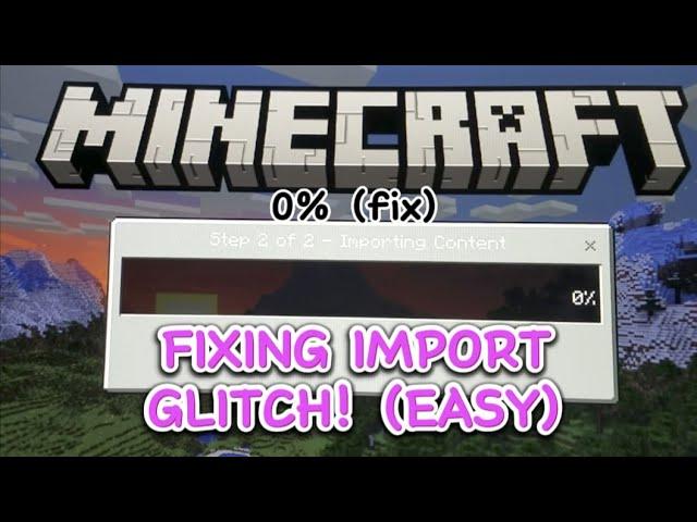 HOW TO FIX importing content glitch! (still works)