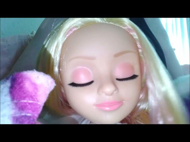 ASMR doll hair play/lots of brushing/water bottle spraying