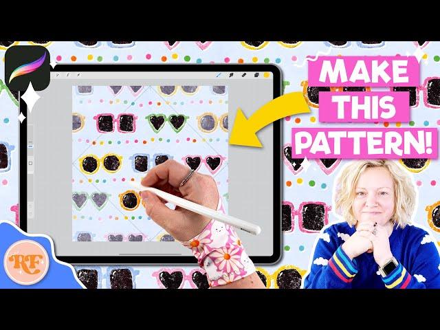 Create a Seamless Sunglasses Pattern in Procreate | Diamond Method Tutorial + Free Stamp Brushes!