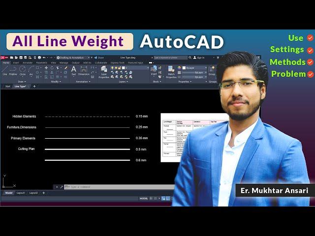 Line Thickness / Line Weight  in AutoCAD |  Thickness not showing