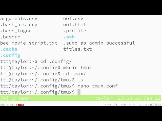 tmux: Configuring tmux