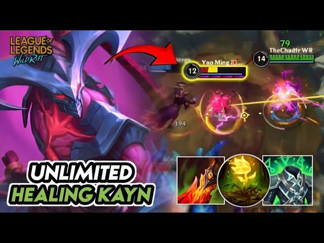 RED KAYN SUSTAIN GOD BUILD DOES UNLIMITED HEALING! | Wild Rift Patch 6.0c