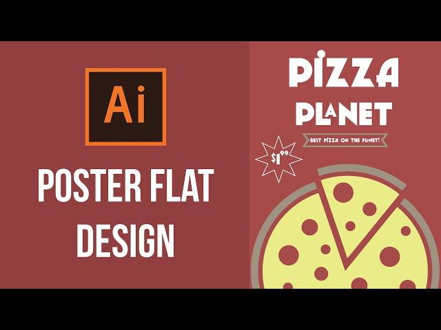 How to make a poster - Illustrator Tutorial (Pizza Poster Flat Design)