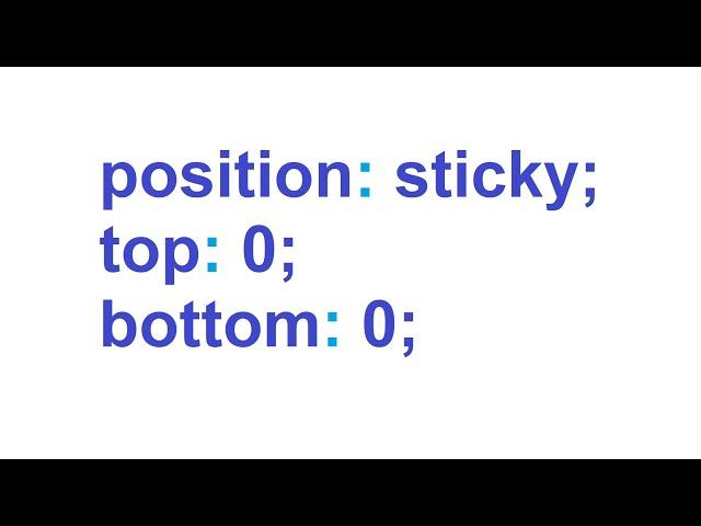 position: sticky; in CSS