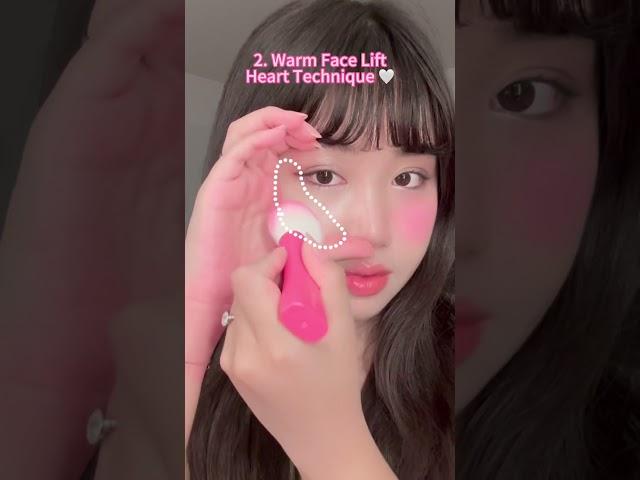 blush placementfor round face inspired by le sserafim #kpop #kbeauty #douyin #makeup #blush #hacks