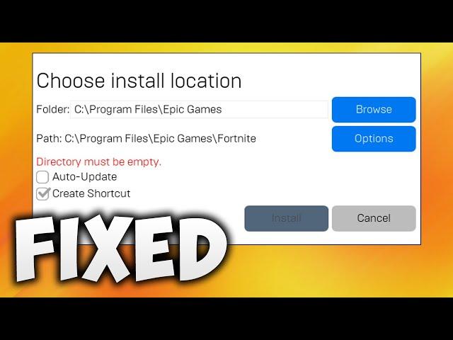 How To Fix Fortnite Directory Must Be Empty Error - Fortnite Install Error Directory Must Be Empty