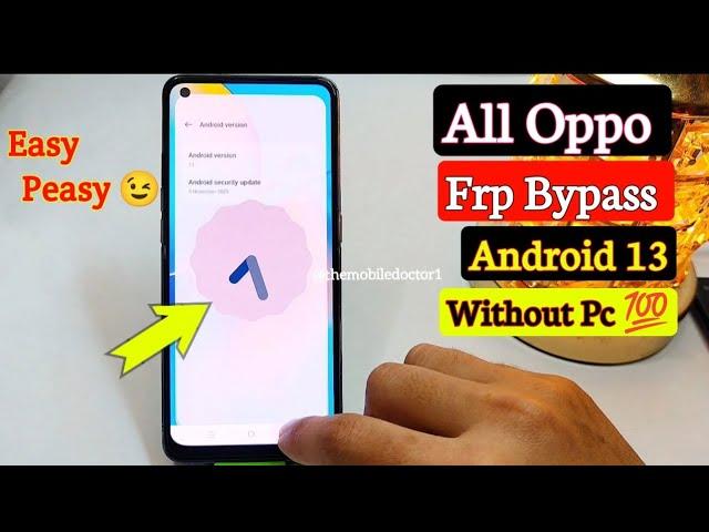 All Oppo Frp Bypass Android 13 Without Pc  | Oppo Android 13 Google Account Unlock Without Pc 